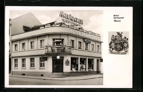 AK Mainz, Hotel Reichspost, Münsterplatz 1