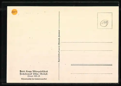 AK Essen-Borbeck, Friedrich Krupp Aktiengesellschaft, Hochofenwerk, Gesamtansicht