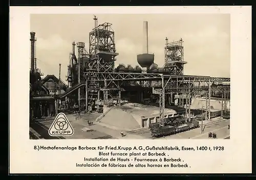 AK Essen-Borbeck, Hochofenanlage für Friedr. Krupp AG, Gussstahlfabrik