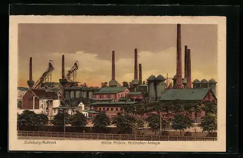 AK Duisburg-Ruhrort, Usine Phoenix, haut fourneaux