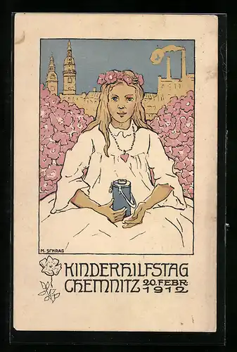 Künstler-AK Chemnitz, Kinderhilfstag 1912, Kinderfürsorge