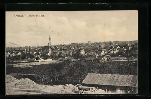 AK Bretten, Gesamtansicht aus der Vogelschau