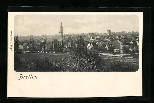 AK Bretten, Stadtansicht aus der Vogelschau
