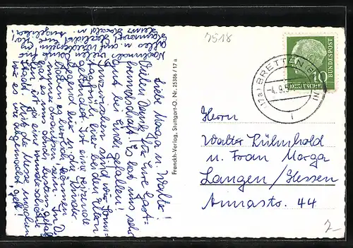 AK Bretten Marktplatz mit Rathaus