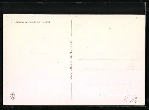 Künstler-AK Heinrich Hoffmann: Kirchweihe im Kinzigtal