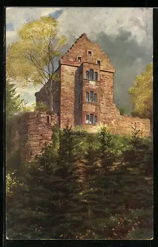 Künstler-AK Neckarkatzenbach, Minneburg am Neckar