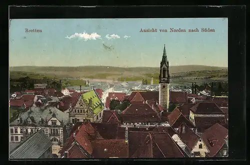 AK Bretten, Ortsansicht von Norden nach Süden