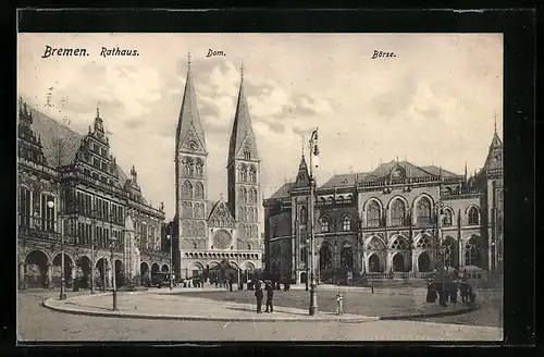 AK Bremen, Rathaus, Dom und Börse