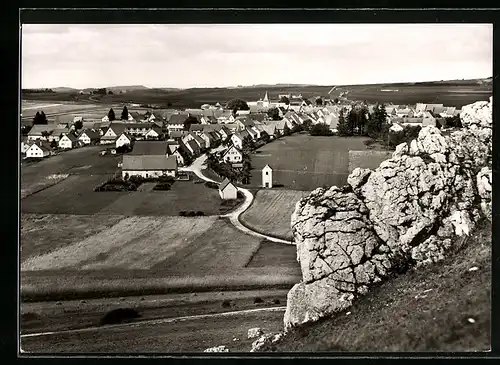 AK Donnstetten / Schwäbische Alb, Ortsansicht aus der Vogelschau