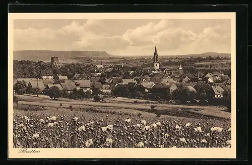 AK Bretten, Ortsansicht mit Kirche