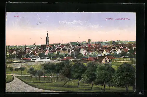 AK Bretten, Ortsansicht von Süden
