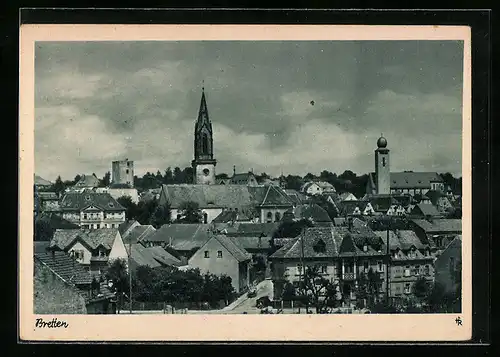 AK Bretten, Ortsansicht mit Kirche