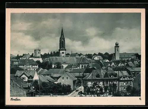 AK Bretten, Ortsansicht mit Kirche