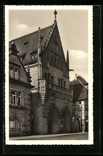 AK Bretten / Baden, Melanchthonhaus und Museum gegenüber Hotel Krone