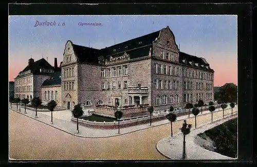 AK Durlach i. B., Blick zum Gymnasium