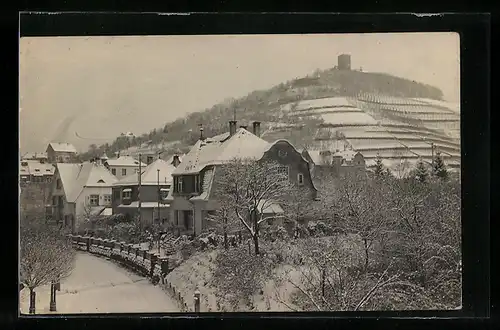 Foto-AK Durlach, Blick zum Turmberg