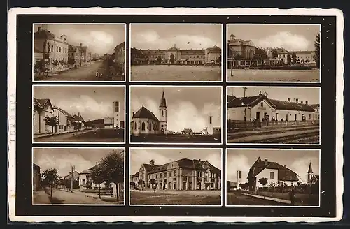 AK Tornala, Blick auf den Bahnhof, Kirche, Marktplatz