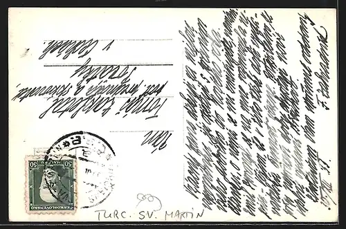 AK Turc. Sv. Martin, Blick über Dächer der Ortschaft