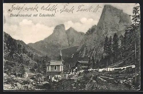 AK Hinterbärenbad, Teilansicht mit Totenkirchl