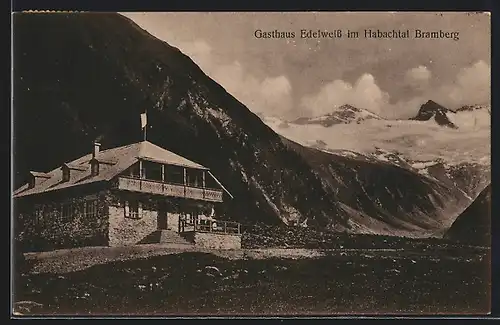 AK Bramberg, Gasthaus Edelweiss im Habachtal