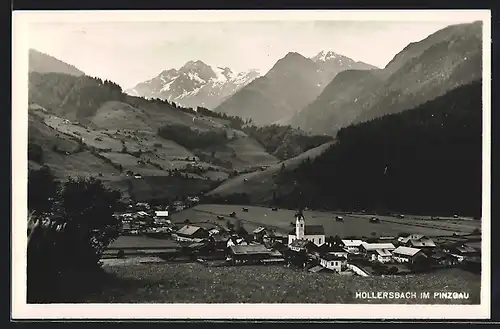 AK Hollersbach im Pinzgau, Totalansicht von einem Berg aus