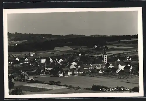 AK Kirchbach, Totalansicht aus der Vogelschau