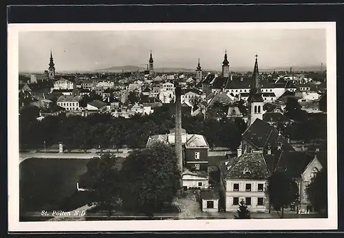 AK St. Pölten, Ortsansicht aus der Vogelschau