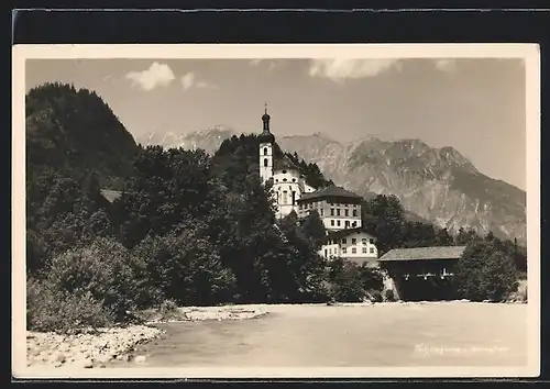 AK Tschagguns im Montafon, Teilansicht mit Kirche