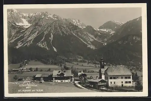 AK St. Rupert am Kulm, Ortsansicht mit Gebirgskette