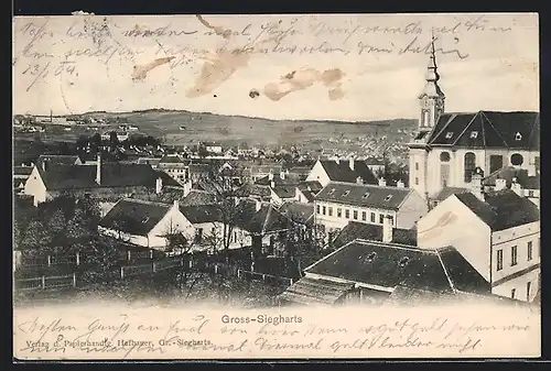 AK Gross-Siegharts, Stadtansicht aus der Vogelschau