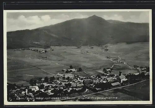 AK Lam, Ortspanorama mit Osser, orig. Fliegeraufnahme