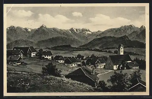 AK Maria Rain / bayr. Allgäu, Totalansicht aus der Vogelschau