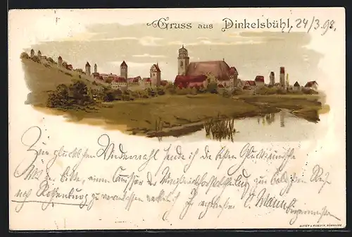 Lithographie Dinkelsbühl, Panorama