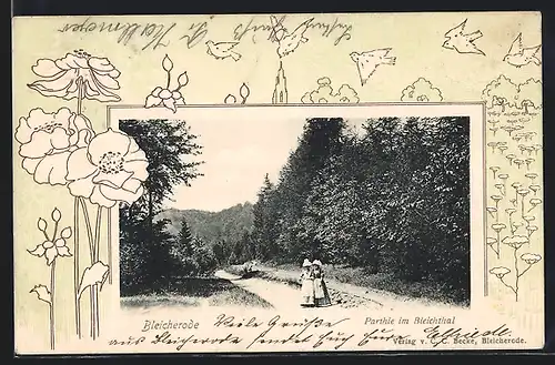 AK Bleicherode / Harz, Partie im Bleichtal
