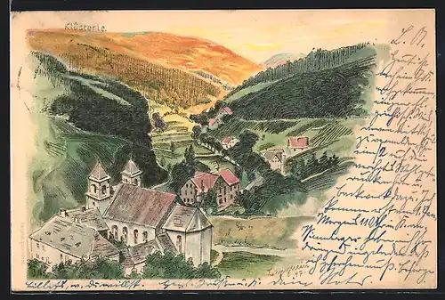 Künstler-Lithographie Bad Rippoldsau, Klösterle