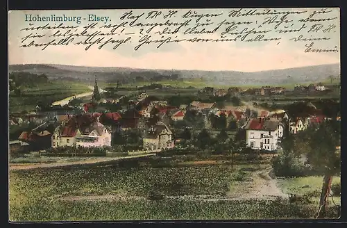 AK Hohenlimburg-Elsey, Blick über Wiesen auf den Ort