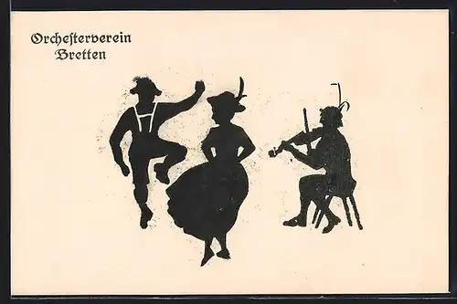 AK Bretten / Baden, Orchesterverein, Scherenschnitt