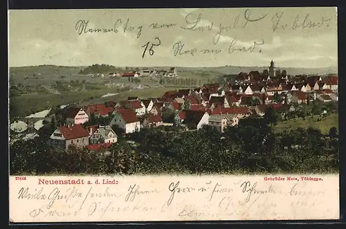 Lithographie Neuenstadt a. d. Linde, Gesamtansicht