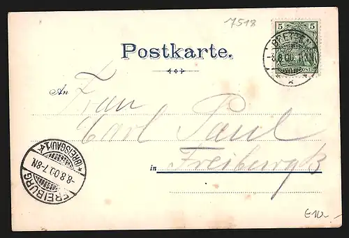 AK Bretten, Brettener Hundle, Gedicht Das Brettener Hundle