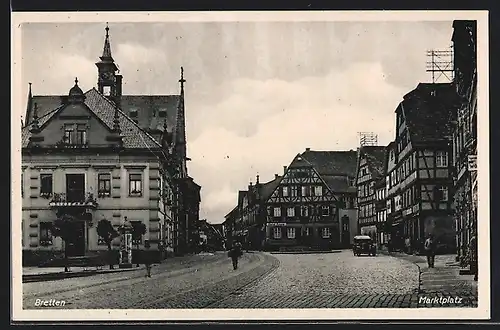 AK Bretten, Strassenpartie im Ort