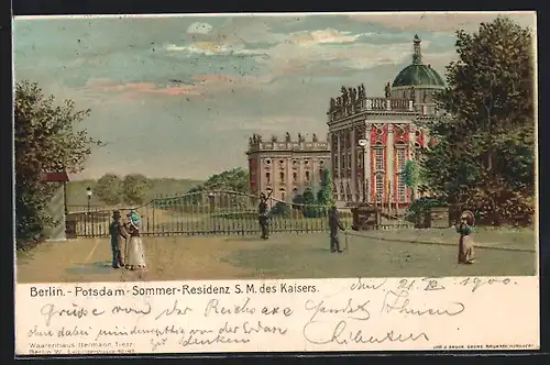 Künstler-AK Potsdam, Sommer-Residenz S.M. des Kaisers