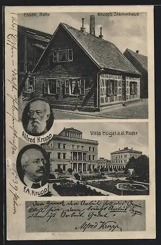 AK Essen /Ruhr, Krupps Stammhaus, Villa Hügel a. d. Ruhr