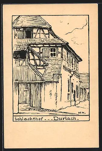 Künstler-AK Durlach, Am Schlachthof