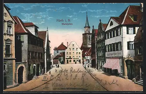 AK Fürth i. B., Marktplatz
