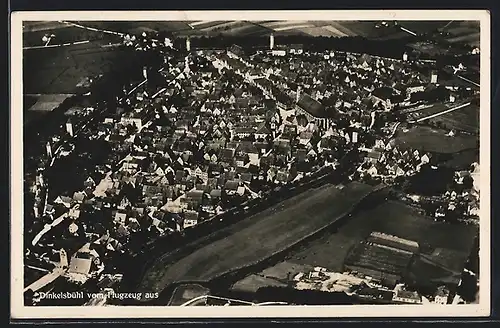 AK Dinkelsbühl, Gesamtansicht vom Flugzeug aus