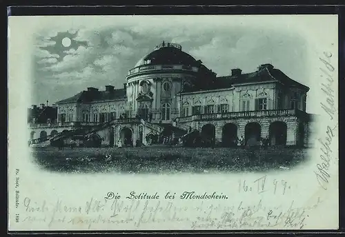 Mondschein-AK Stuttgart, Schloss Solitude