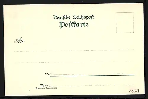 Lithographie Karlsruhe-Durchlach, Rathaus, Hauptstrasse & Turmberg