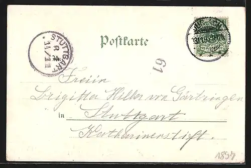 Lithographie Durlach, Gasthaus Thurmberg und Markgraf Karl