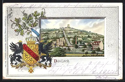 AK Durlach, Turmberg und Bergbahn, Wappen