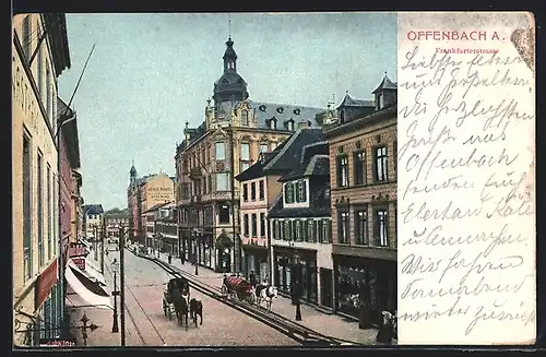 AK Offenbach a. M., Frankfurterstrasse mit Geschäften